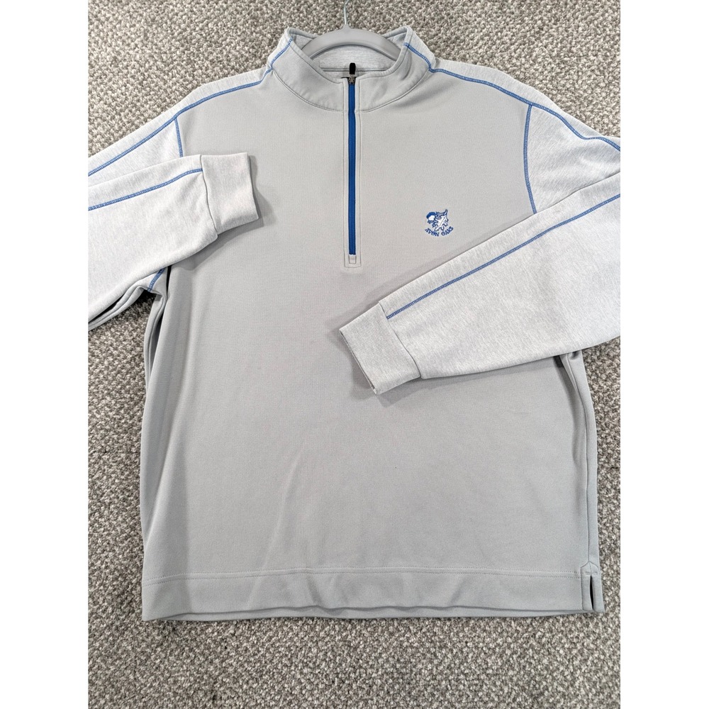 FootJoy Mens Avon Oaks Country Club Quarter Zip Pullover Grey Blue Size M
